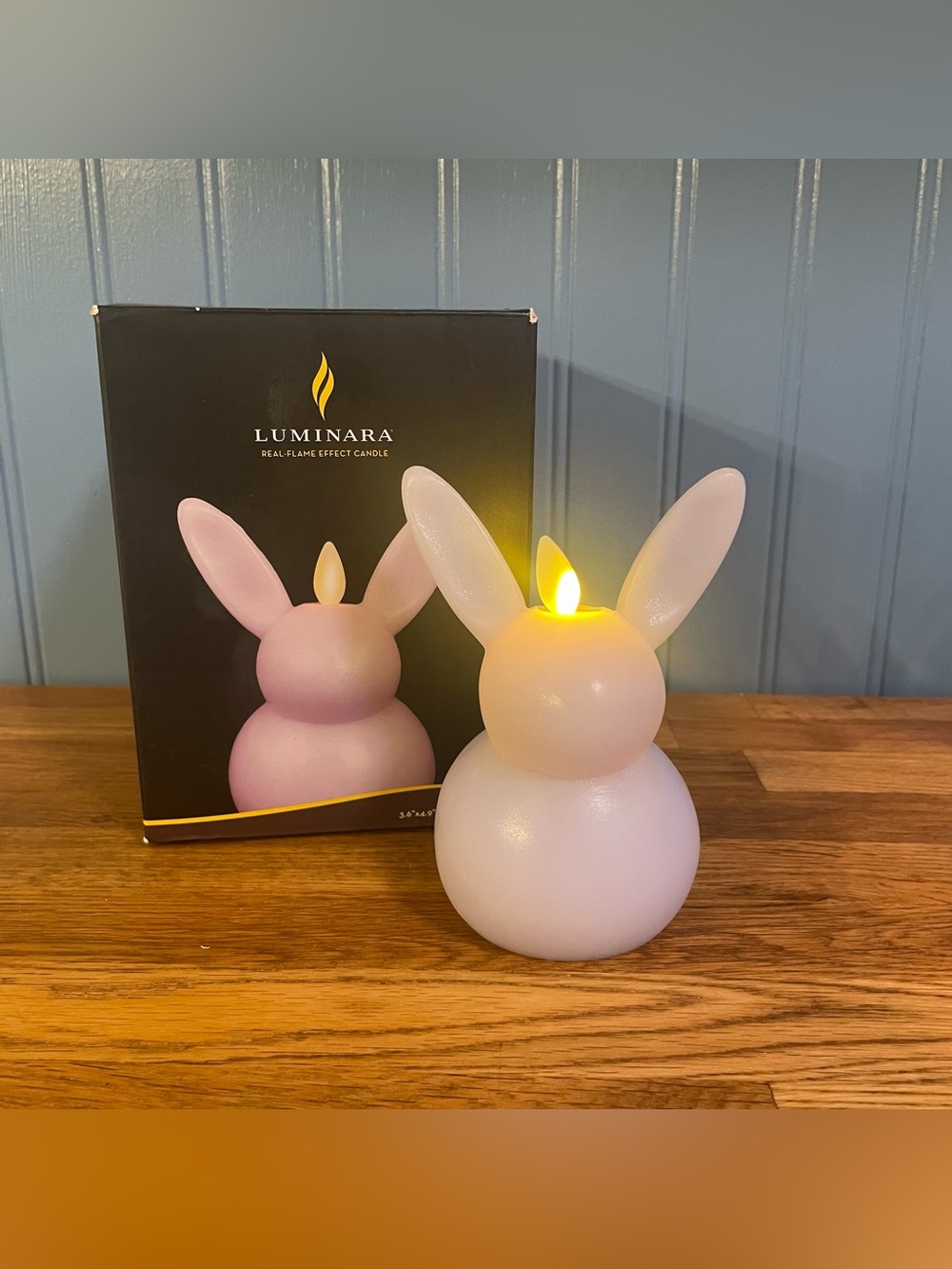 NEW Luminara LED Real-Flame Small Bunny Flameless Candle